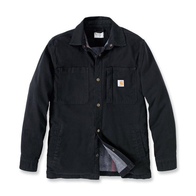 CARHARTT FLEECE LINED DENIM SHIRT JAC BLACK