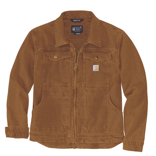 CARHARTT - RUGGED FLEX™ DUCK RELAXED FIT JACKET - BROWN